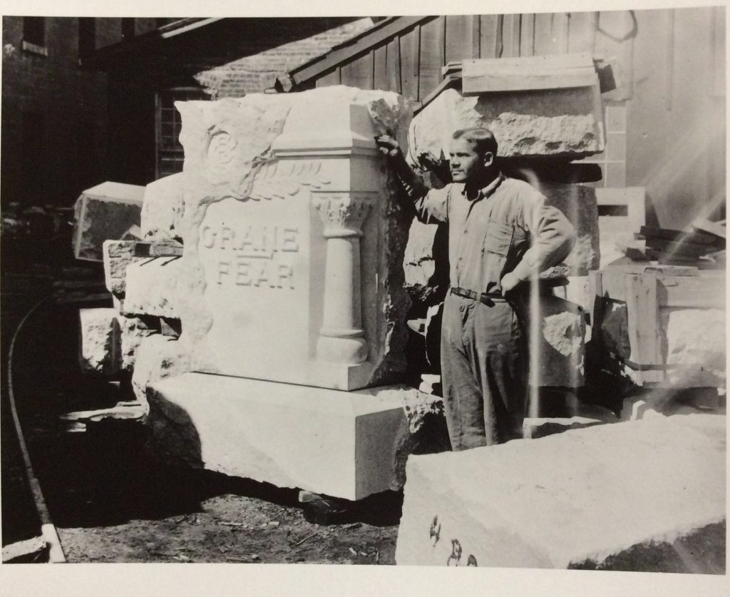 Monument work at Jackson Prison, c. 1910-1930. [Archives of Michigan]
